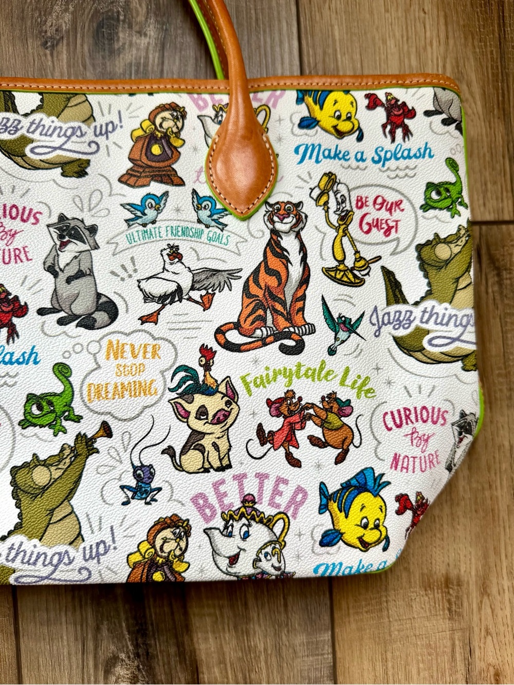 Disney Dooney & Bourke “Sidekicks” Tote Bag | EUC | Large Size | Cream/Green - Picture 13 of 15
